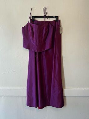 90s Cache NWT Purple Two-Piece Prom Dress